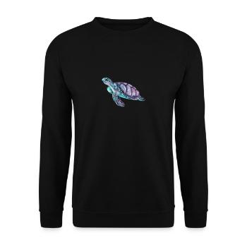 Les tortues ne flirtent pas, elles se baladent. - Sweat-shirt Unisexe - noir - Devant - Alina (178cm) & Michal (187cm)