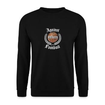 Against modern football soccer ultras fan - Unisex Sweatshirt - black - Front - Alina (178cm) & Michal (187cm)