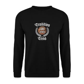 Tradition kicks every trend Football Ultras fan - Unisex Sweatshirt - black - Front - Alina (178cm) & Michal (187cm)