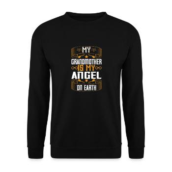 My Grandmother Is My Angel On Earth - Unisex Pullover - Schwarz - Vorne - Alina (178cm) & Michal (187cm)