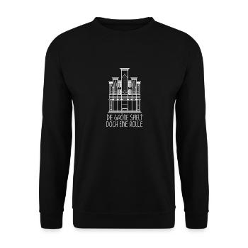 Die Größe spielt doch eine Rolle - Orgel - Unisex Pullover - Schwarz - Vorne - Alina (178cm) & Michal (187cm)