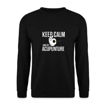 Try Acupuncture Acupuncturist Gift Relaxation - Unisex Sweatshirt - black - Front - Alina (178cm) & Michal (187cm)