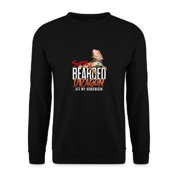 Dragon barbu a mangé mes devoirs - Sweat-shirt Unisexe - noir - Devant - Alina (178cm) & Michal (187cm)