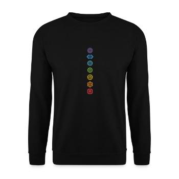 Seven Chakras yoga meditation energy - Unisex Sweatshirt - black - Front - Alina (178cm) & Michal (187cm)