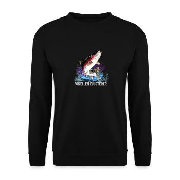Trout whisperer - Unisex Sweatshirt - black - Front - Alina (178cm) & Michal (187cm)