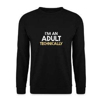 Ich bin ein Erwachsener technisch - Unisex Pullover - Schwarz - Vorne - Alina (178cm) & Michal (187cm)