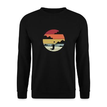 Volleyball drôle hommes femmes garçons idée cadeau - Sweat-shirt Unisexe - noir - Devant - Alina (178cm) & Michal (187cm)