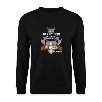 Wikinger Kostüm lustig Verkleidung - Unisex Pullover - Schwarz - Vorne - Alina (178cm) & Michal (187cm)