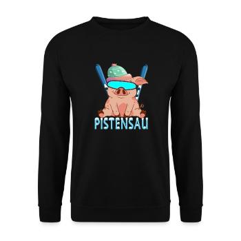 pistensau - Unisex Sweatshirt - black - Front - Alina (178cm) & Michal (187cm)