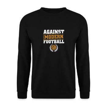 Against Modern Football Ultras Fan Football Soccer - Unisex Sweatshirt - black - Front - Alina (178cm) & Michal (187cm)