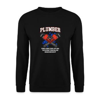 plombier drôle - Sweat-shirt Unisexe - noir - Devant - Alina (178cm) & Michal (187cm)