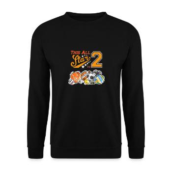 This All Star Is 2 Second Birthday Gift - Unisex Sweatshirt - black - Front - Alina (178cm) & Michal (187cm)