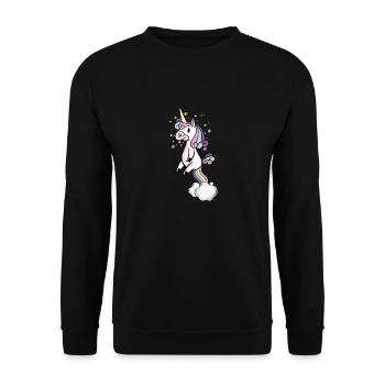 Unicorn Farts Funny Cool Gift - Unisex Sweatshirt - black - Front - Alina (178cm) & Michal (187cm)