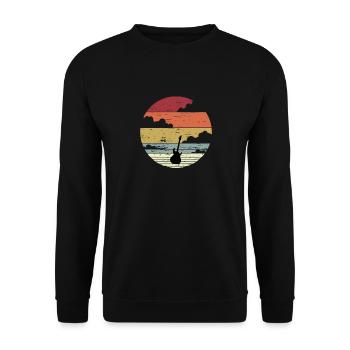 T-shirt guitare motif de basse musicien amateur de musique - Sweat-shirt Unisexe - noir - Devant - Alina (178cm) & Michal (187cm)
