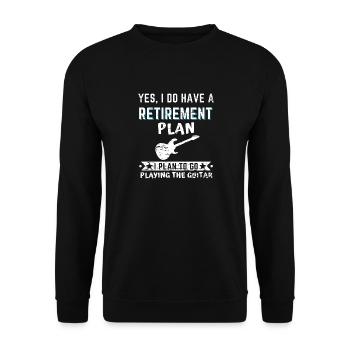 Gitarre Gitarrist Renter Rente Opa Papa Geschenk - Unisex Pullover - Schwarz - Vorne - Alina (178cm) & Michal (187cm)