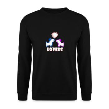 Lovers and Dogs Valentine's Day - Unisex Sweatshirt - black - Front - Alina (178cm) & Michal (187cm)