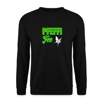 Pfeffi geht immer Pfefferminz Schnaps Party Saufen - Unisex Pullover - Schwarz - Vorne - Alina (178cm) & Michal (187cm)