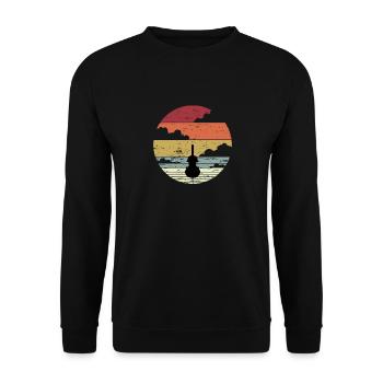 Instrument de musique basse bassiste cadeau anniversaire - Sweat-shirt Unisexe - noir - Devant - Alina (178cm) & Michal (187cm)