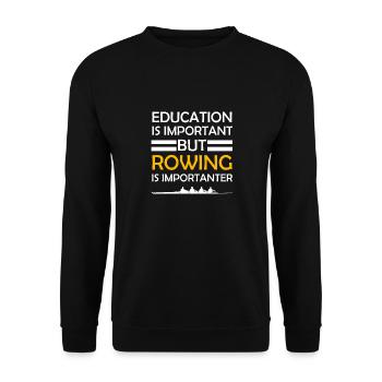 Rudern ist wichtiger - Unisex Pullover - Schwarz - Vorne - Alina (178cm) & Michal (187cm)
