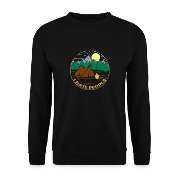 Camping Randonnée Je déteste les gens - Sweat-shirt Unisexe - noir - Devant - Alina (178cm) & Michal (187cm)