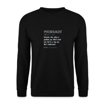 Cadeau drôle de psychologie de tee de définition de psychologue - Sweat-shirt Unisexe - noir - Devant - Alina (178cm) & Michal (187cm)