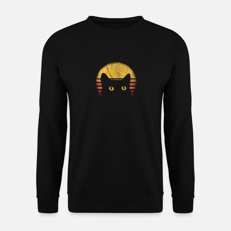 Katzen retro vintage - Unisex Pullover - Schwarz