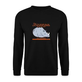 Rhinocéros Ce ne sont que des licornes grasses - Sweat-shirt Unisexe - noir - Devant - Alina (178cm) & Michal (187cm)