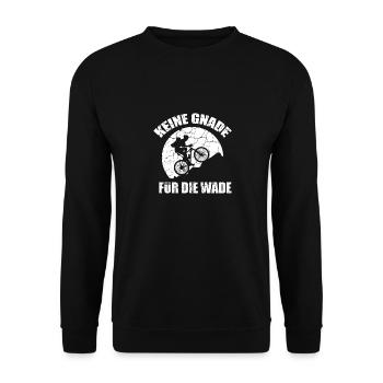 Keine Gnade Für Die Wade Mountainbiker und Radfahr - Unisex Pullover - Schwarz - Vorne - Alina (178cm) & Michal (187cm)