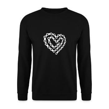 Bicycle Heart cyclist and mountain biker gift - Unisex Sweatshirt - black - Front - Alina (178cm) & Michal (187cm)