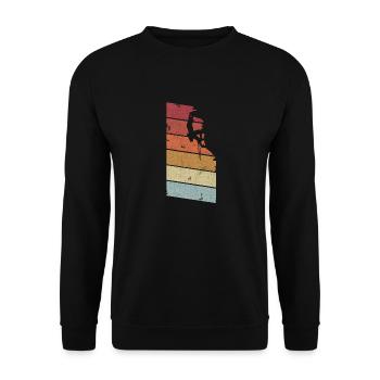 Mountain man vintage retro climbing mountain alps - Unisex Sweatshirt - black - Front - Alina (178cm) & Michal (187cm)