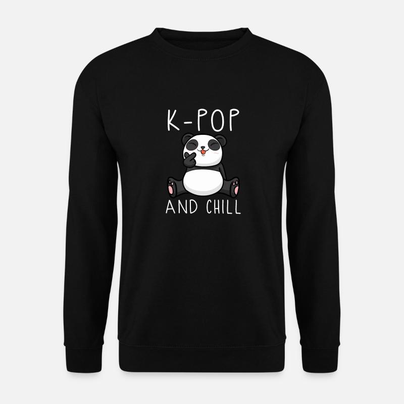 kpop, panda, korea, geschenkidee, koreanisch - Unisex Pullover - Schwarz
