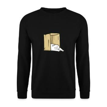 Sleeping cat in a box - Unisex Sweatshirt - black - Front - Alina (178cm) & Michal (187cm)