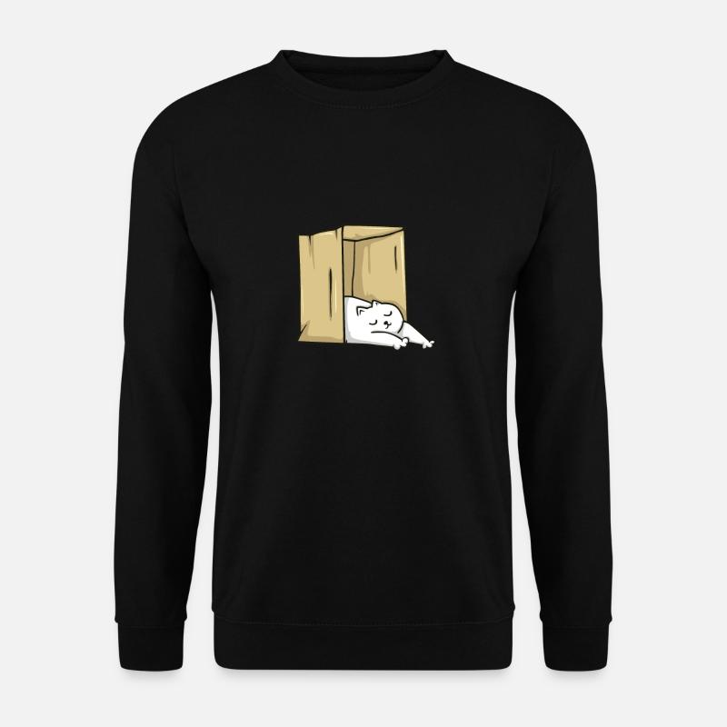 Sleeping cat in a box - Unisex Sweatshirt - black