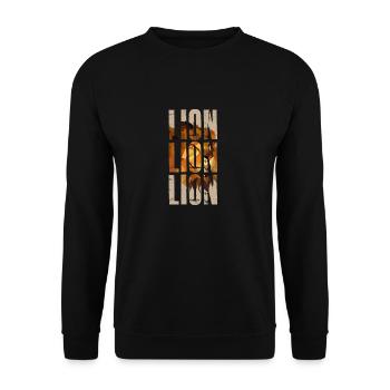 Löwe - Unisex Pullover - Schwarz - Vorne - Alina (178cm) & Michal (187cm)