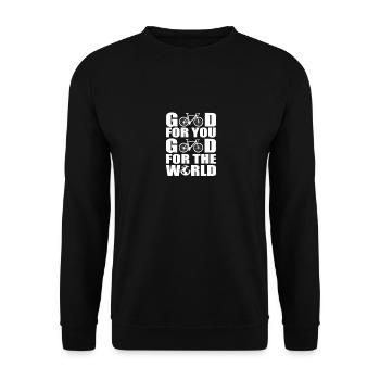 Bon pour toi bon pour le monde - Sweat-shirt Unisexe - noir - Devant - Alina (178cm) & Michal (187cm)