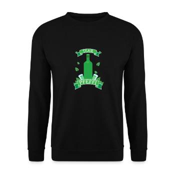 Pfeffi geht immer Pfeffi Saufen Sprüche Geschenk - Unisex Pullover - Schwarz - Vorne - Alina (178cm) & Michal (187cm)