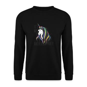 Bachelor Party Unicorn - Unisex Pullover - Schwarz - Vorne - Alina (178cm) & Michal (187cm)