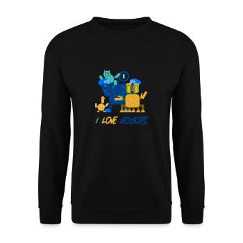 Robots Robots robots - Sweat-shirt Unisexe - noir - Devant - Alina (178cm) & Michal (187cm)