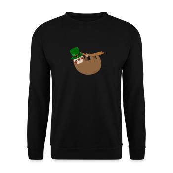 Paresseux St Patricks Day Leprechaun Hat - Sweat-shirt Unisexe - noir - Devant - Alina (178cm) & Michal (187cm)