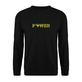 Power Africa - African Lion Map - Unisex Sweatshirt - black - Front - Alina (178cm) & Michal (187cm)