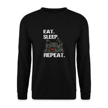 Mangez le tambour de sommeil répétez le cadeau de musicien de batteur - Sweat-shirt Unisexe - noir - Devant - Alina (178cm) & Michal (187cm)