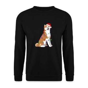 Guirlande de Noël pour chien Akita - Sweat-shirt Unisexe - noir - Devant - Alina (178cm) & Michal (187cm)