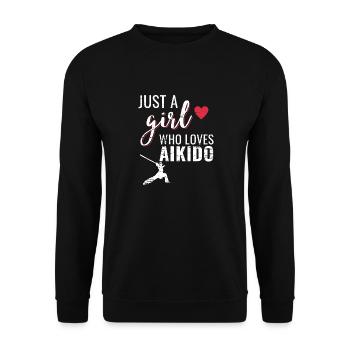 Aikido Kämpferin Geschenkidee Frauen Mädchen Shirt - Unisex Pullover - Schwarz - Vorne - Alina (178cm) & Michal (187cm)