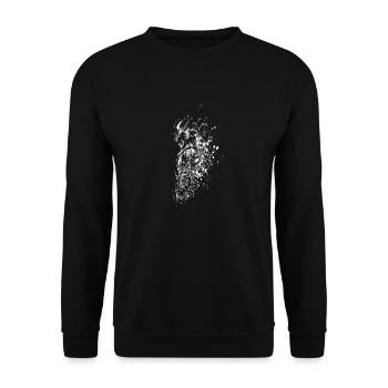 Krieger Schwert Samurai Warrior Japan Geschenk - Unisex Pullover - Schwarz - Vorne - Alina (178cm) & Michal (187cm)