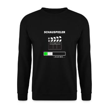 T-Shirt Theater Schauspielen Schauspieler Geschenk - Unisex Pullover - Schwarz - Vorne - Alina (178cm) & Michal (187cm)