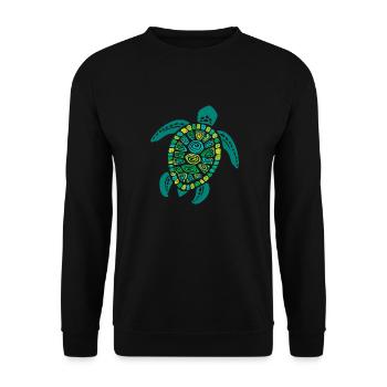 Sauver la tortue sauver la planète - Sweat-shirt Unisexe - noir - Devant - Alina (178cm) & Michal (187cm)