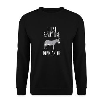 J'aime vraiment les ânes - Sweat-shirt Unisexe - noir - Devant - Alina (178cm) & Michal (187cm)