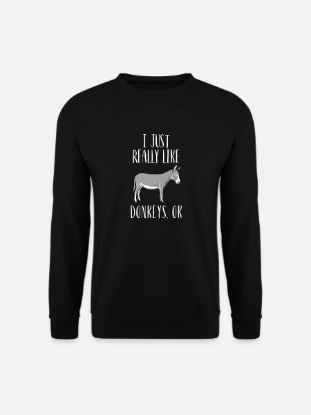 Jeg kan virkelig godt lide æsler - Unisex sweater - sort