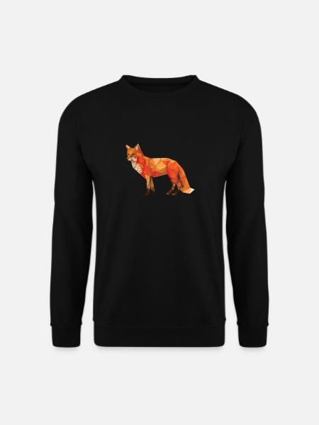 Geometrisches Fox-T-Stück grafisches Fox-Geschenk - Unisex Pullover - Schwarz