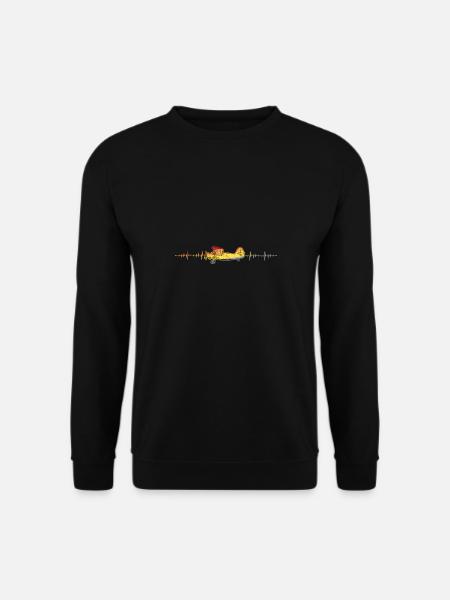 Retro Flugzeug Pilot Tee Pilot Herzschlag fliegen - Unisex Pullover - Schwarz